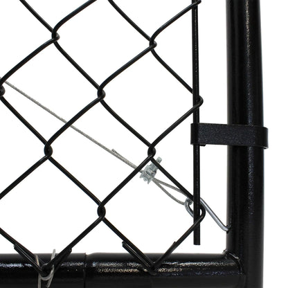 Adjust-A-Gate Fit-Right Chain Link Gate Kit with Square Corner Frame, Black