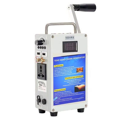 Hand Crank Generator Portable Outdoor Emergency Power Supply Mobile Phone Charger DC5V 12V 110V 200 Watts