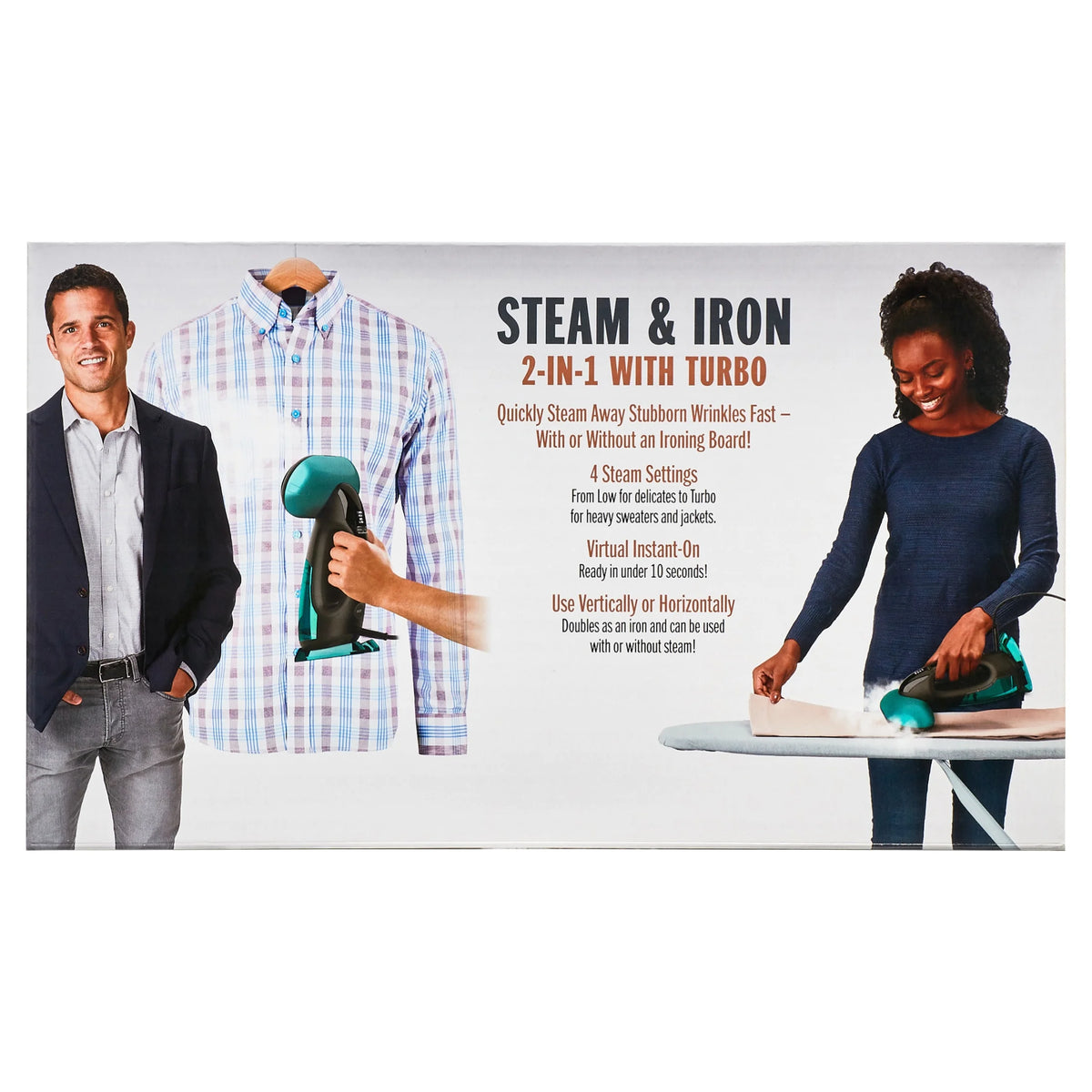 Conair Turbo ExtremeSteam 1875 Watt Handheld Fabric, 2-in-1 Steam and Iron Garment Steamer, One Size, Black/Green GS107