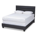Bowery Hill Modern Fabric Upholstered Full Size Bed in Dark Gray