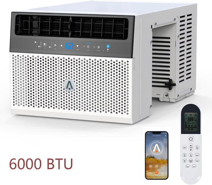 8000Btus Window Air Conditioner Over the Sill AC Up to 370 Sq.Ft With Remote & App