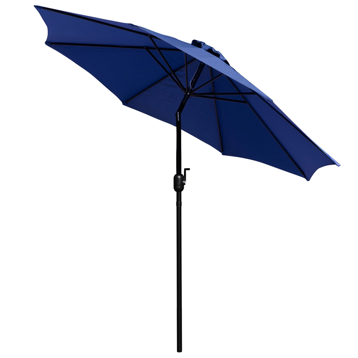 Merrick Lane Patio Umbrella with Base - 9' Tan Polyester Patio Umbrella - 30+ UV Protection - Waterproof Black Cement Base with 1.5" Diameter Aluminum Pole