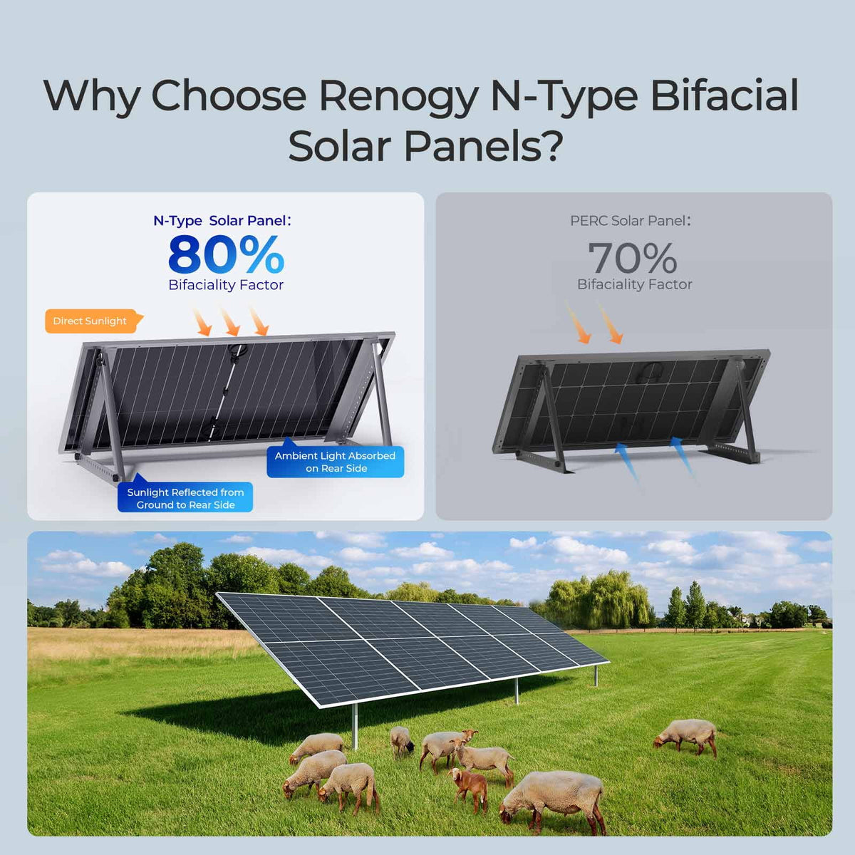 Renogy 4pcs 590 Watt Solar Panel, 12V/24V Bifacial N-Type Monocrystalline Solar Panel for Homes Roof RV Boat Camping