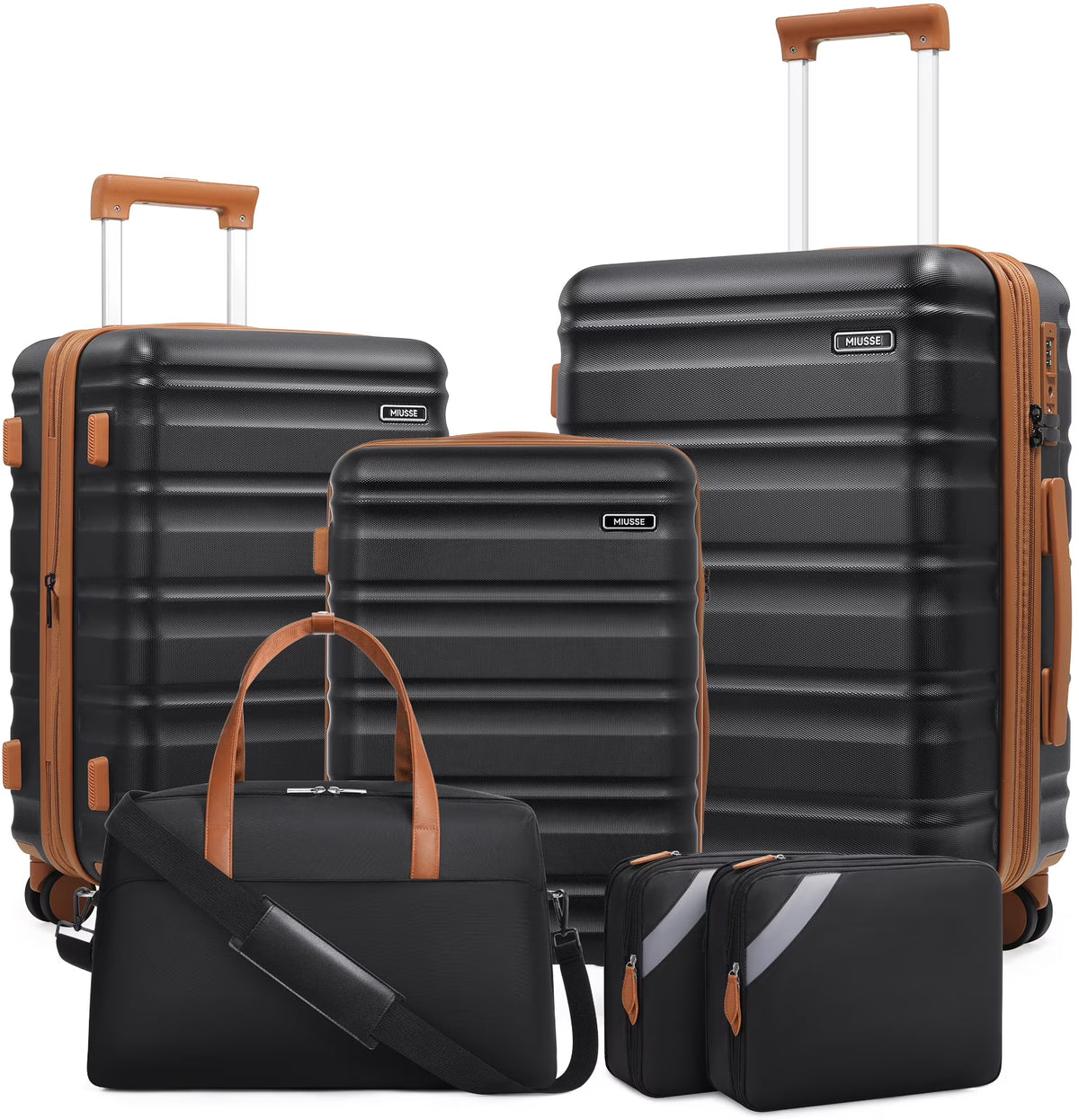 MIUSSE Luggage Sets 3 Piece, 20 Inch Carry On Luggage with Wheels, 100% PC Hardshell Suitcase with TSA Lock, Carry On Suitcases Airline Approved With Travel Backpack for Men Women