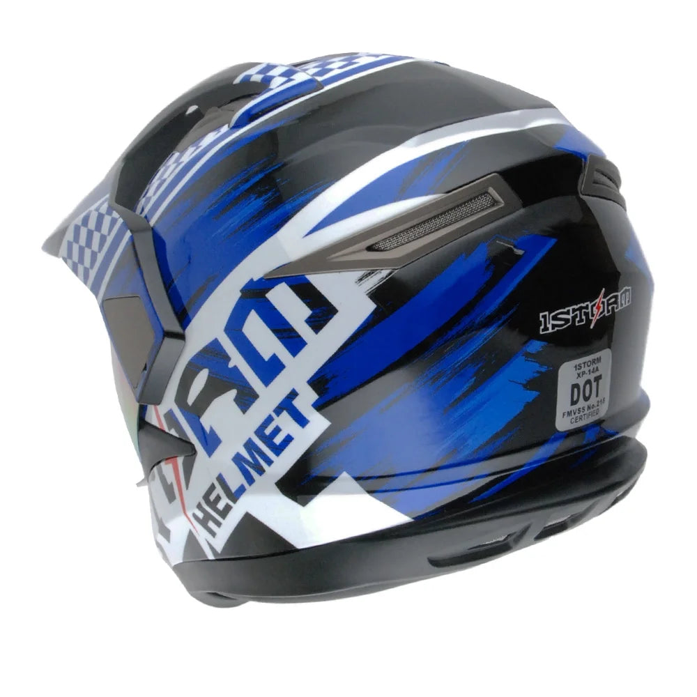 1Storm Dual Sport Helmet Motorcycle HGXP14A Full Face Motocross Off Road Bike + Motorcycle Bluetooth Headset: Matt Black