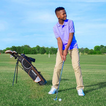 PGA Tour Right-Handed 10 Piece Kids Golf Club Stand Bag Set; Player Height 4'8 - 5'2", Ages 8-12