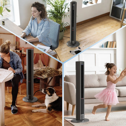 Lasko 42" 1500W All Season Tower Fan & Space Heater with Timer and Remote, White, FH500