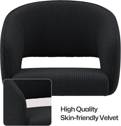 Home Office Swivel Desk Chair, Modern Velvet Vanity Chair, Height Adjustable Armchair with Gold Base, Ergonomic Office Chair for Task Study Computer Room, Beige