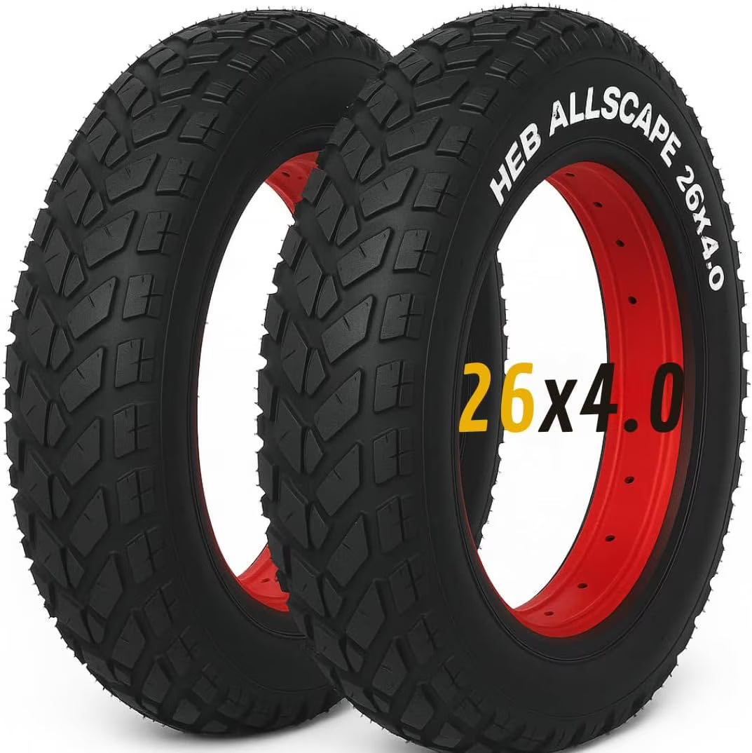 HEB ALLSCAPE Heavy Duty 20x4 Bike Tire + Tube - Includes 2 Tires for Optimal Performance