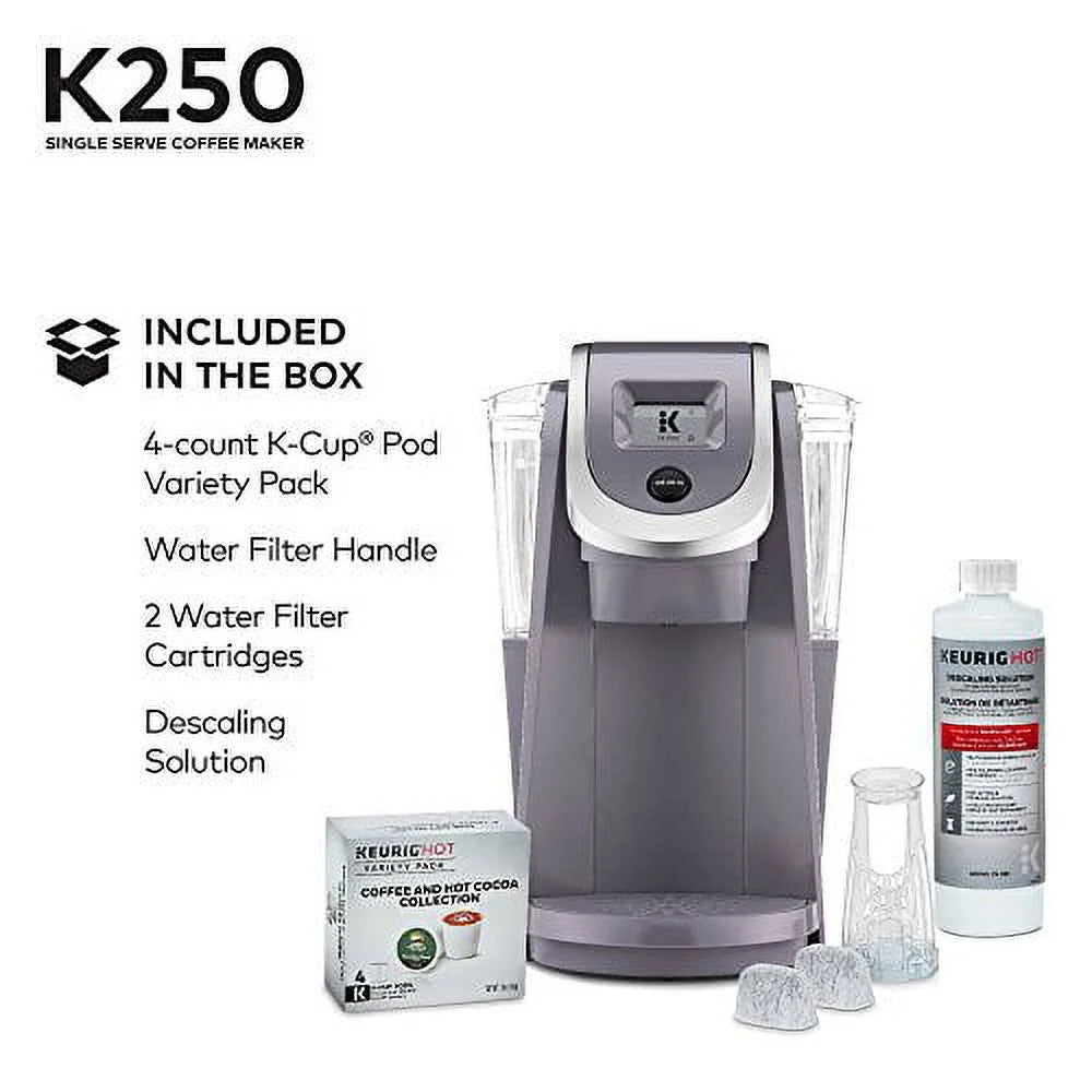 Keurig K250 Coffee Maker, Single Serve K-Cup Pod Coffee Brewer, With Strength Control, Plum Gray