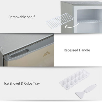 HOMCOM Mini Freezer Countertop, 1.1 Cu.Ft Compact Upright Freezer with Removable Shelves, Reversible Door for Home, Dorm, Apartment and Office, gray  05