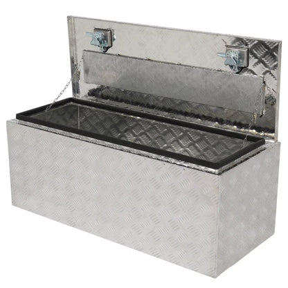 GZXS 36" Aluminum Storage Box Truck Underbody Toolbox Trailer RV Tool Heavy Duty Aluminum Tool RV ATV Trailer Storage Boxes W/Locks Keys Silver (36" x 18" x 17")