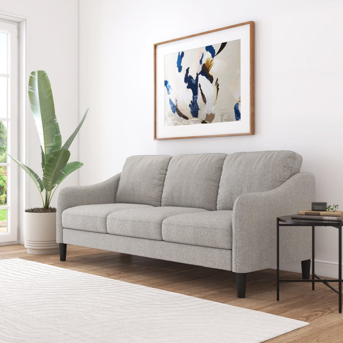Mainstays Westley Swoop Arm Sofa, Burnt Orange