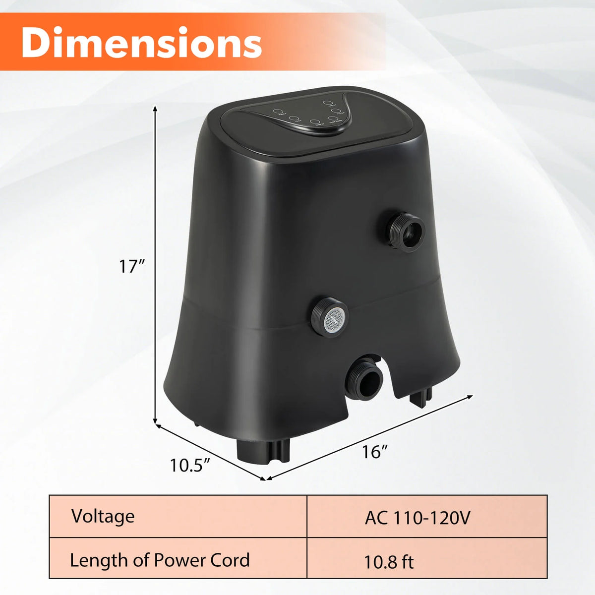 Costway Electric Heater Pump 1350W SPA Control Center for Bubble with Touch Panel
