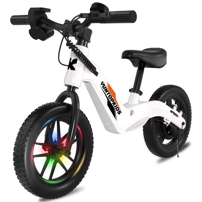 YunTopKids Electric Balance Bike for Kids, 150W Electric Bike for Kids with12 inch Pneumatic Tire, Adjustable Seat, Up to 5.6 Miles Electric Bike for Kids Ages 3-5,Black