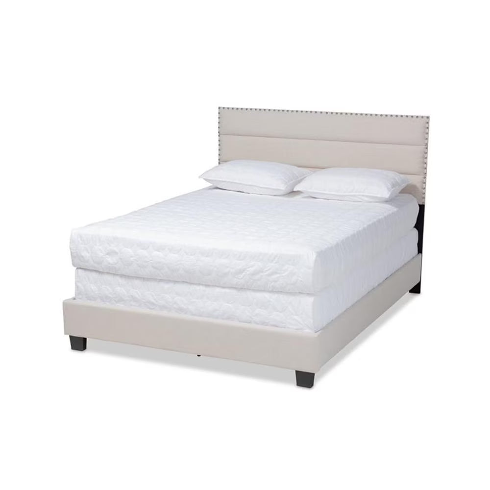 Bowery Hill Modern Fabric Upholstered Full Size Bed in Dark Gray