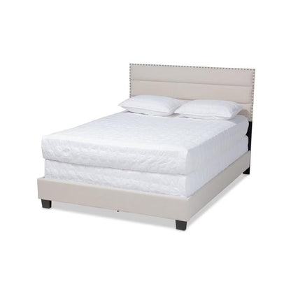 Bowery Hill Modern Fabric Upholstered Full Size Bed in Dark Gray