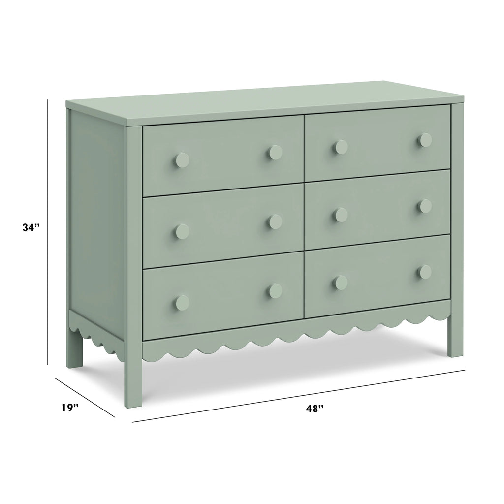 daVinci Sammy Scallop 6-Drawer Dresser in Light Sage