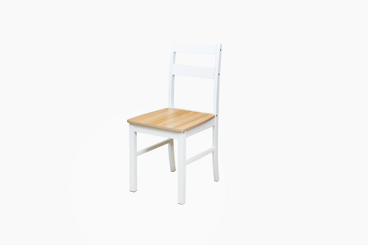 Mainstays 5-Piece Dining Set, 1 Table and 4 Chairs, White, MDF and Rubberwood, Indoor, 46" L x 29" W x 30" H Table