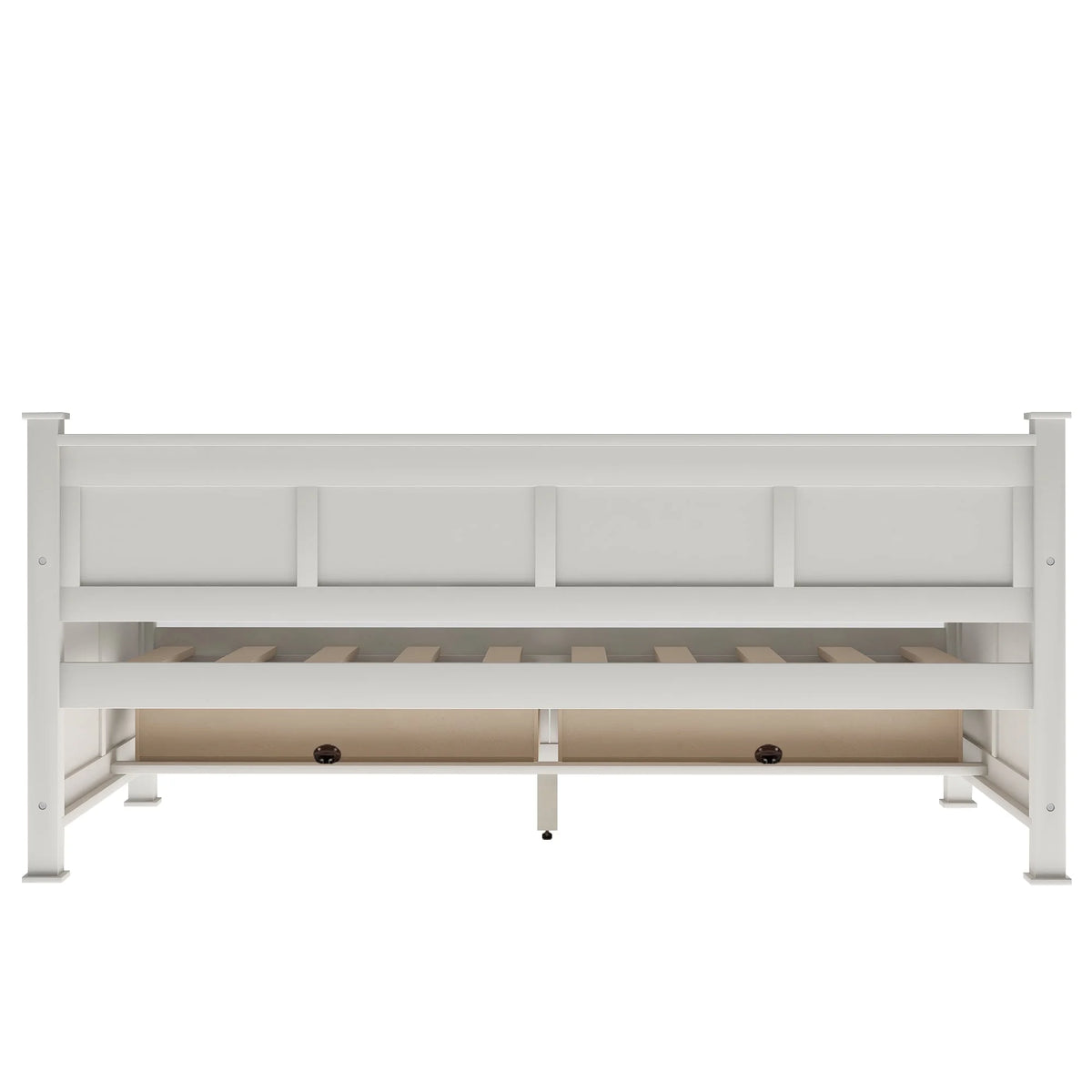 Euroco Twin Size Dayed with 2 Storage Drawers for Bedroom Low Profile Platform Bed, White