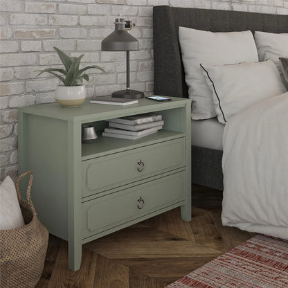Her Majesty 2 Drawer Nightstand, Mustard Yellow