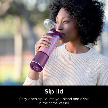 Ninja Blast Portable Blender, Cordless, 18oz. Vessel, Personal Blender for Shakes & Smoothies, BPA Free, Leakproof Lid & Sip Spout, USB-C Rechargeable, Dishwasher Safe Parts, Metallic Purple,