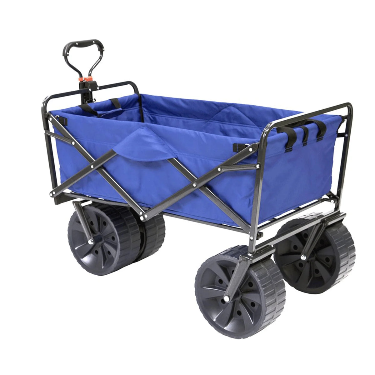 Mac Sports Heavy Duty Collapsible Folding All Terrain Utility Beach Wagon Cart, Blue/Black