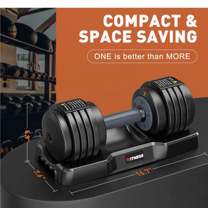 GIKPAL 50lb(25lb*2) 5 in 1 Adjustable Dumbbells 25LB set of 2 Adjustable Free Weights Plates and Rack - Hand Weights for Women and Men - Adjust Weight for Home Gym Full Body Workout Fitness