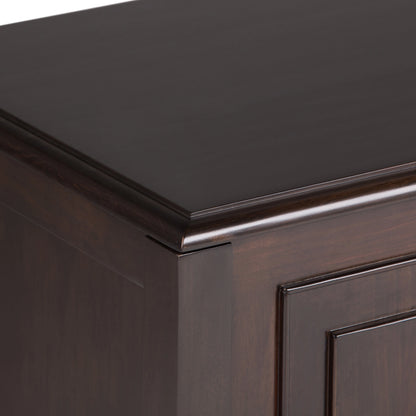 Simpli Home Connaught SOLID WOOD 51 inch Wide Traditional Storage Bench Trunk in Dark Chestnut Brown