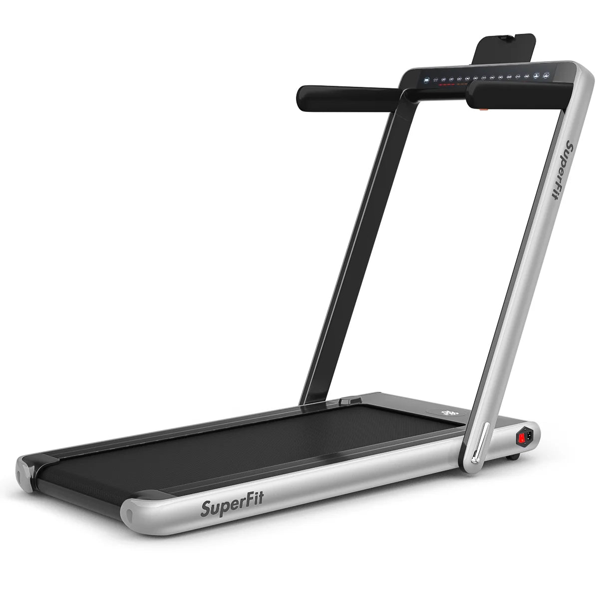Gymax 2 in 1 Folding Treadmill 2.25HP Running Machine w/ Dual Display APP Control Black
