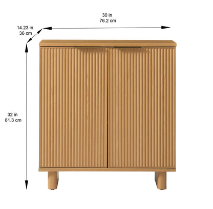 Better Homes & Gardens Lillian Fluted Accent Cabinet, Natural Pine Finish