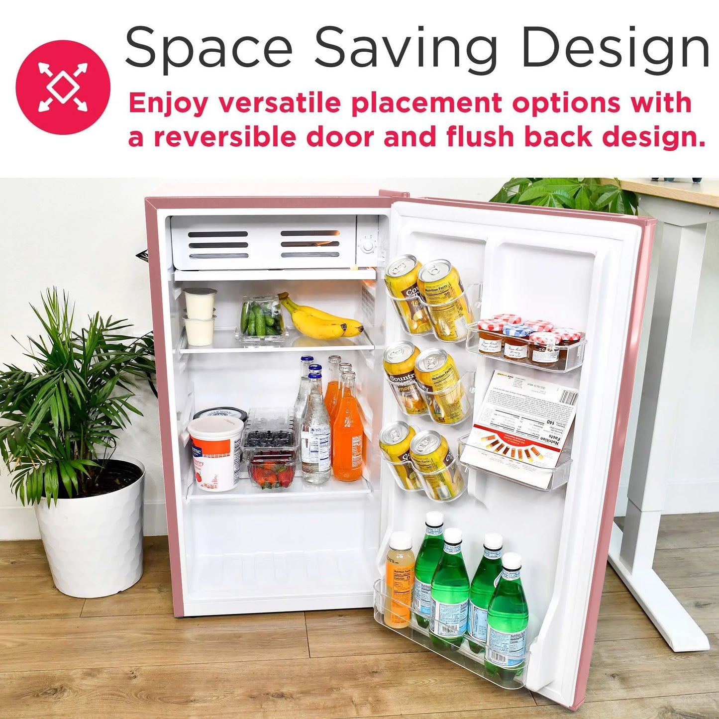 Frigidaire EFR376-C-PINK 3.2-Cu.-Ft. 65-Watt Retro Bar Fridge with Side Bottle Opener (Pink)