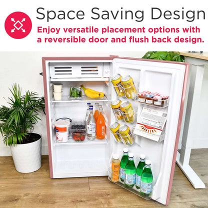 Frigidaire EFR376-C-PINK 3.2-Cu.-Ft. 65-Watt Retro Bar Fridge with Side Bottle Opener (Pink)
