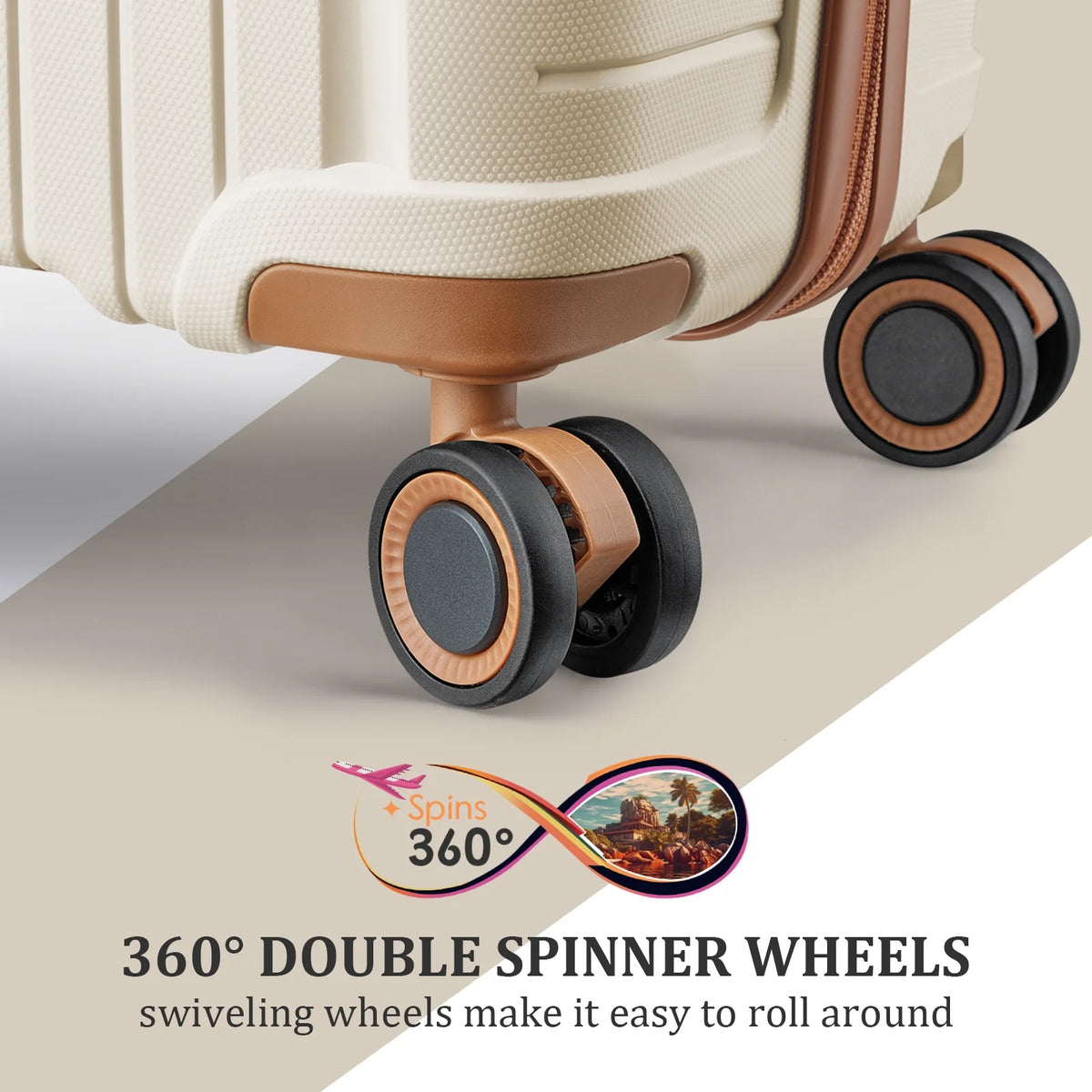 Joyway 5 Piece Luggage Sets Hardshell Lightweight Suitcase with TSA Lock Spinner Wheels-Orange