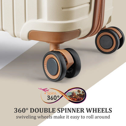 Joyway 5 Piece Luggage Sets Hardshell Lightweight Suitcase with TSA Lock Spinner Wheels-Orange