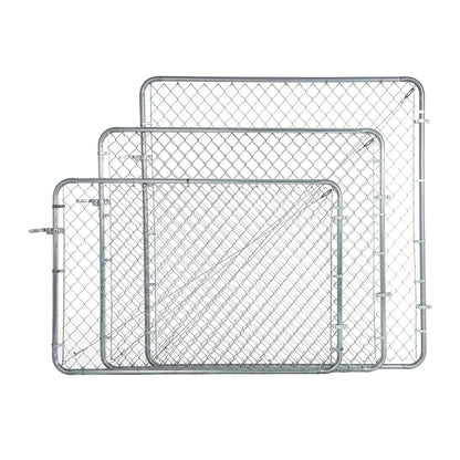 Adjust-A-Gate Fit-Right Chain Link Gate Kit with Square Corner Frame, Black