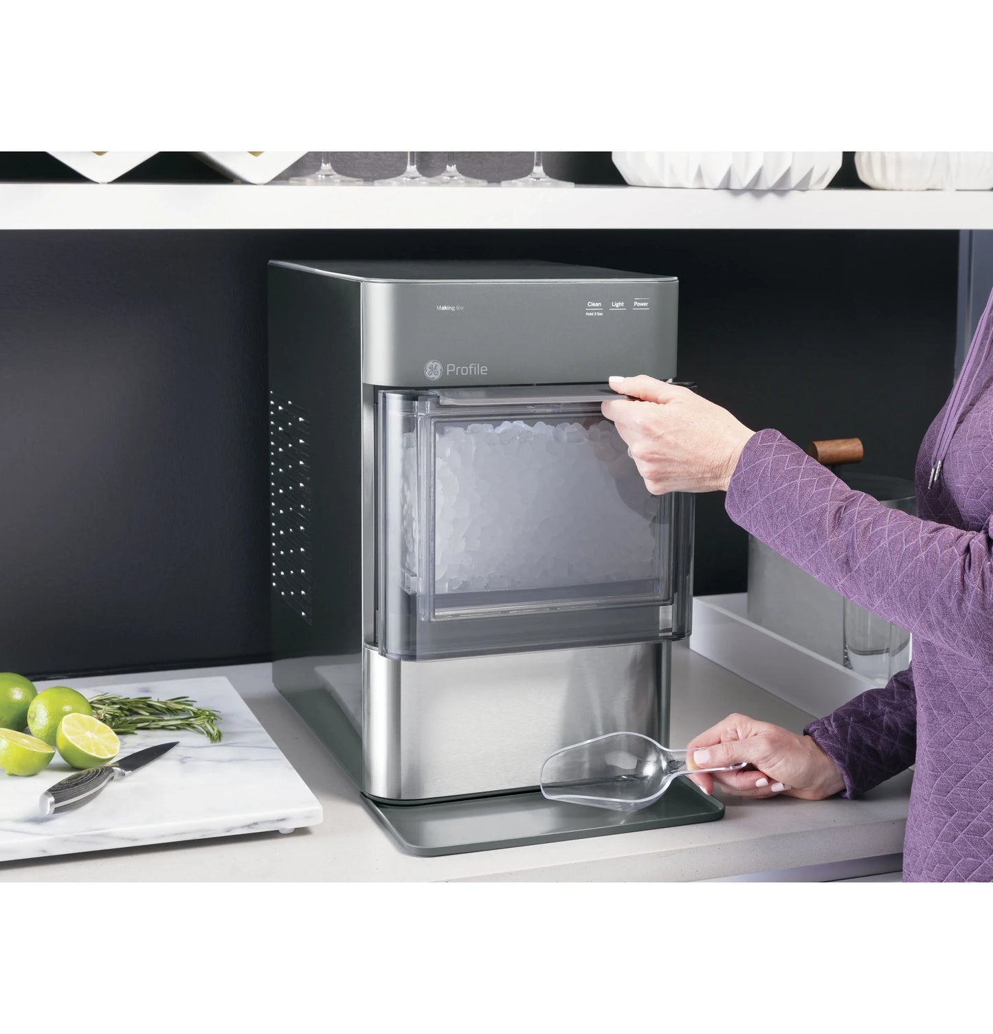 GE Appliances Opal 2.0 Countertop Nugget Ice Maker, 38 lb Maximum Output, Industrial