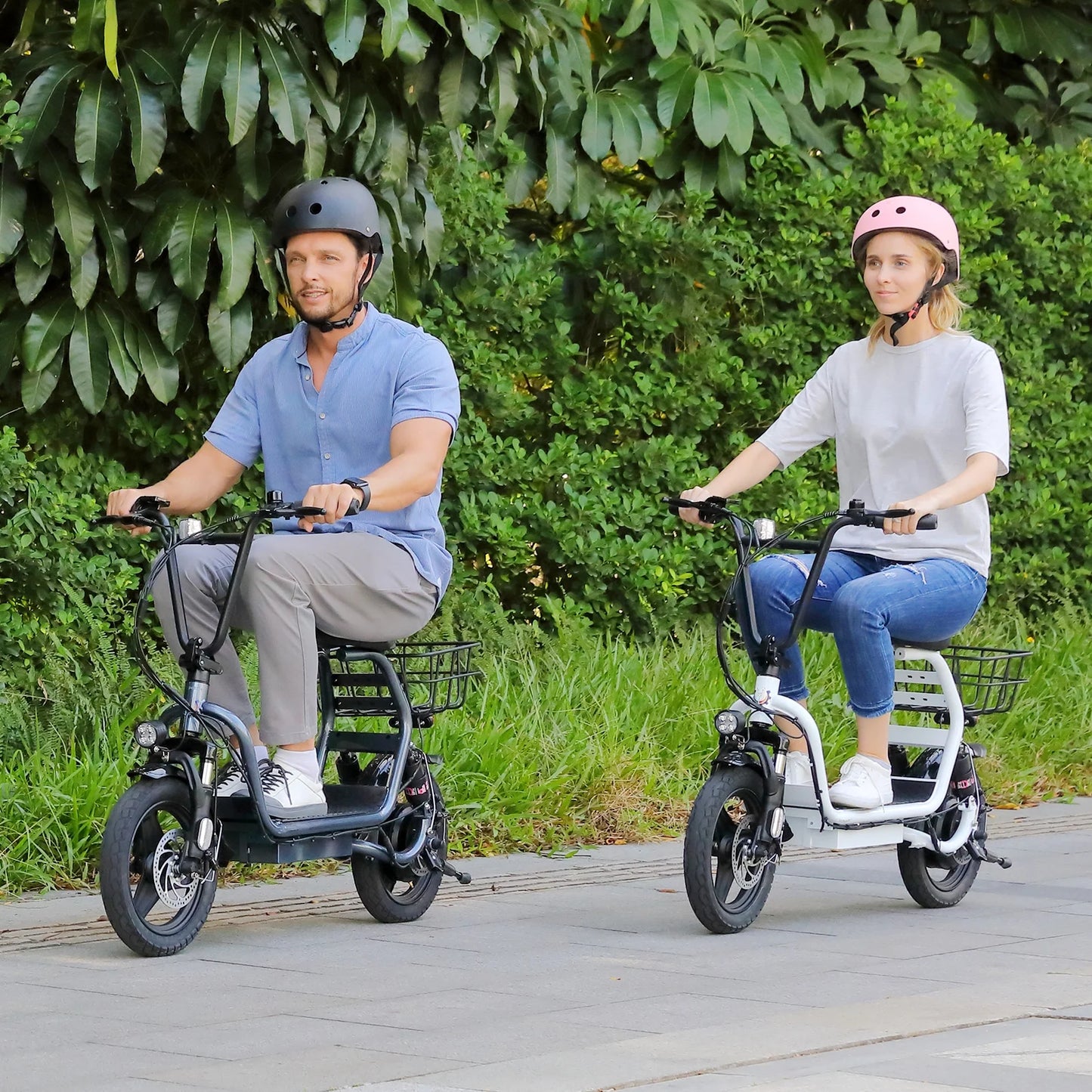 SANOPY 350W Electric Scooter with Seat for Adults, 15 Miles Range 20 Mph, 36V 5.2Ah Battery Moped, 14" Big Tire Commuter Electric Bike with Shock Absorbing, Black