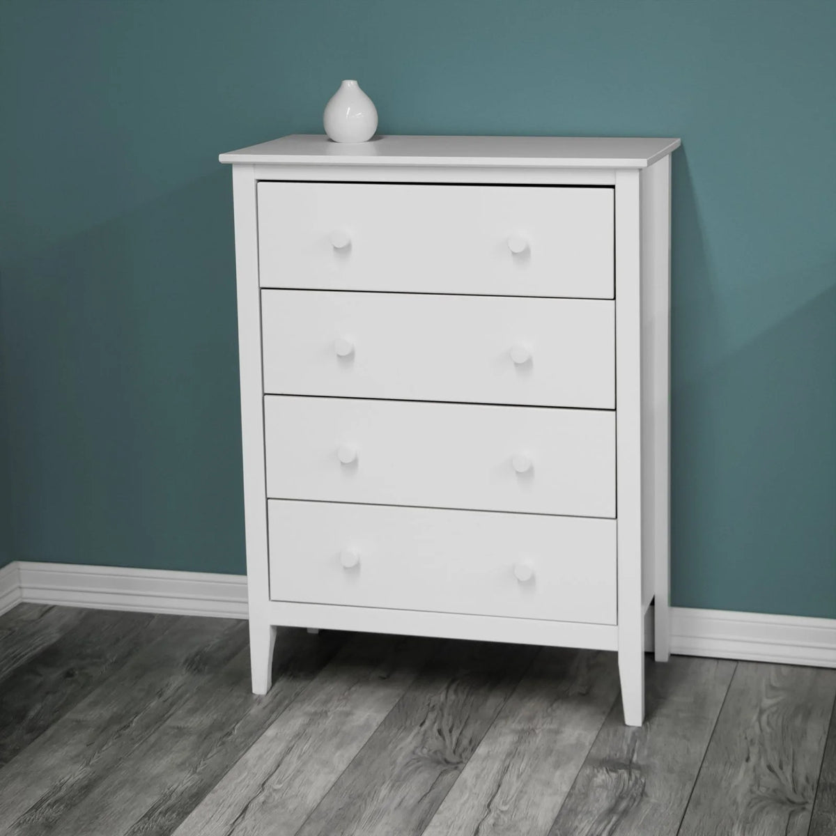 Adeptus Solid Wood Easy Pieces 4 Drawer Chest of Drawers - White