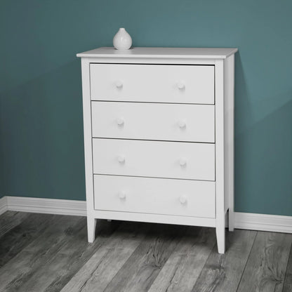 Adeptus Solid Wood Easy Pieces 4 Drawer Chest of Drawers - White