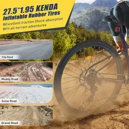 27.5" MTB Mountain Bike for Men - 21-Speed Aluminum Alloy Frame, Front Suspension, Double Disc Brakes | Adult All-Terrain Bicycle