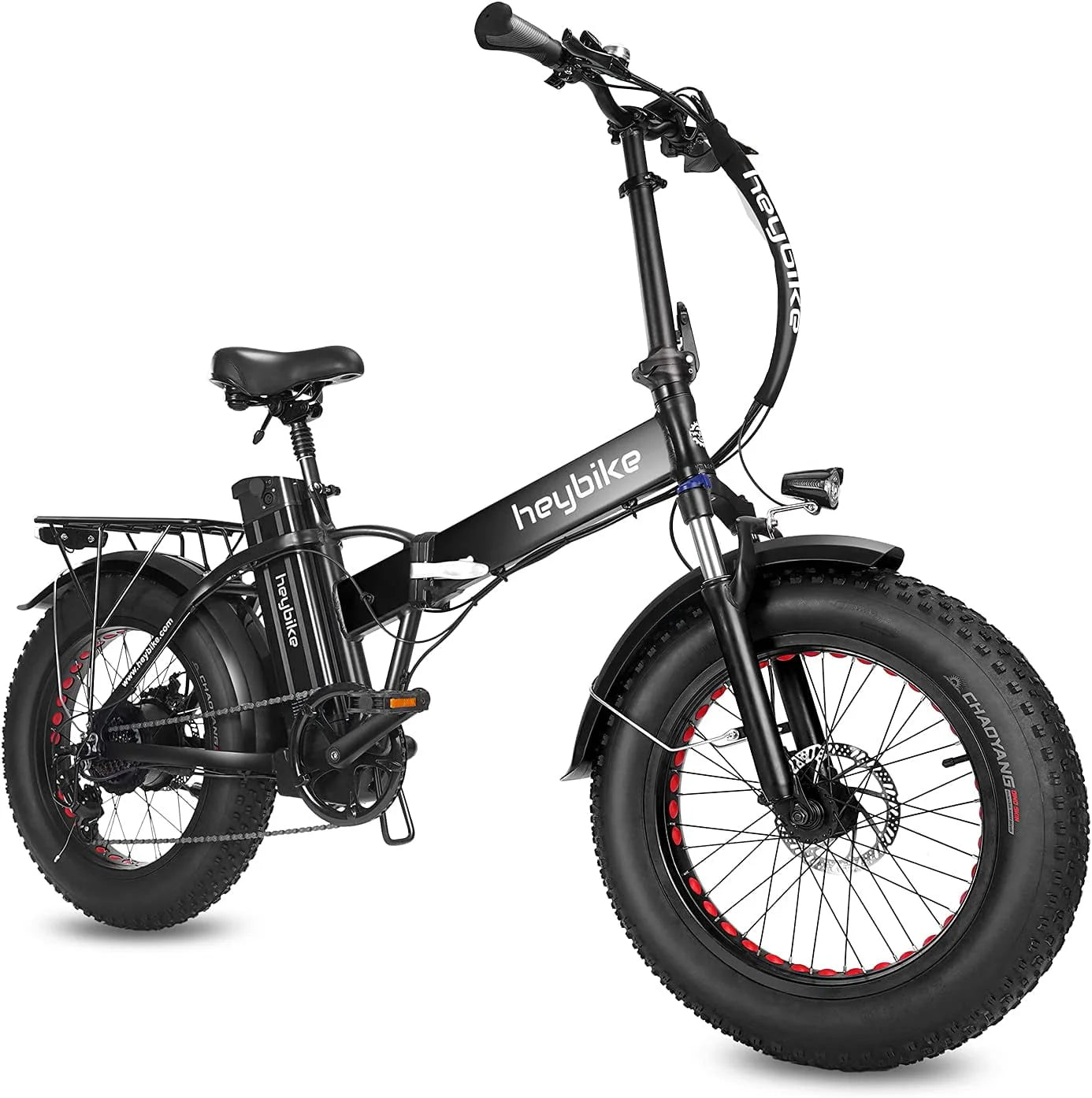 Heybike Mars Electric Bike Foldable 20" x 4.0 Fat Tire Electric Bicycle with 500W Motor, 48V 12.5AH Removable Battery, Dual Shock Absorber Ebike for Adults