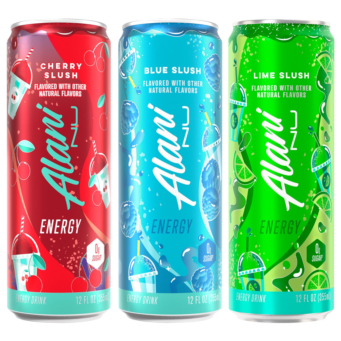 Alani Nu Energy Drink, Lime Slush Variety Pack, 12 fl oz, 18-count