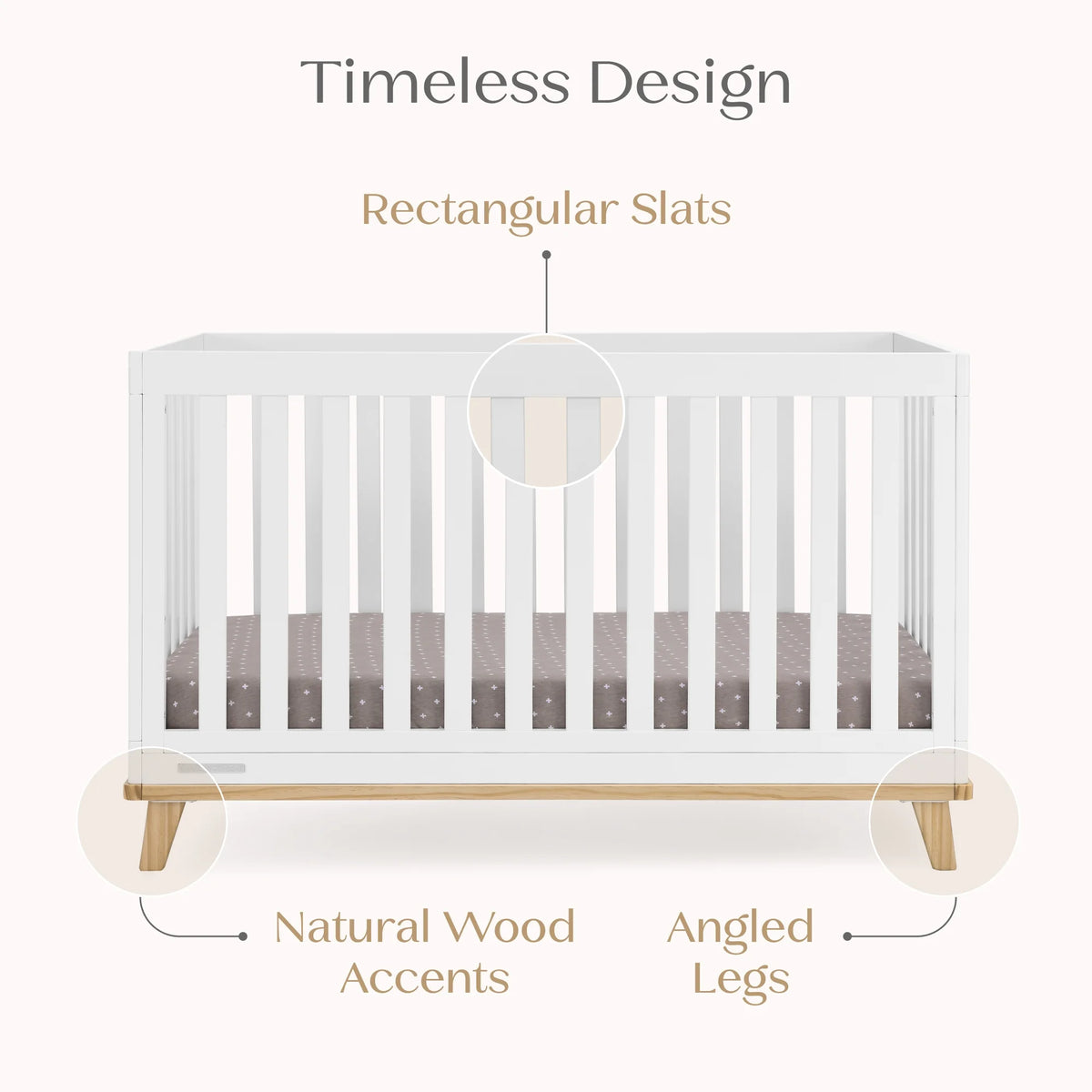 Delta Children Frankie 4-in-1 Convertible Crib - Greenguard Gold Certified, Black with Natural