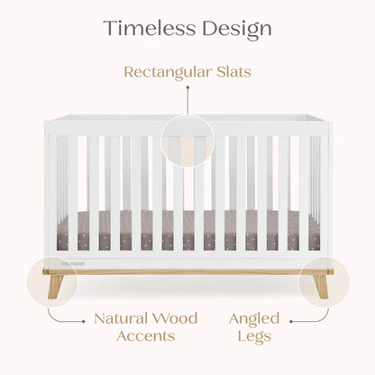 Delta Children Frankie 4-in-1 Convertible Crib - Greenguard Gold Certified, Black with Natural