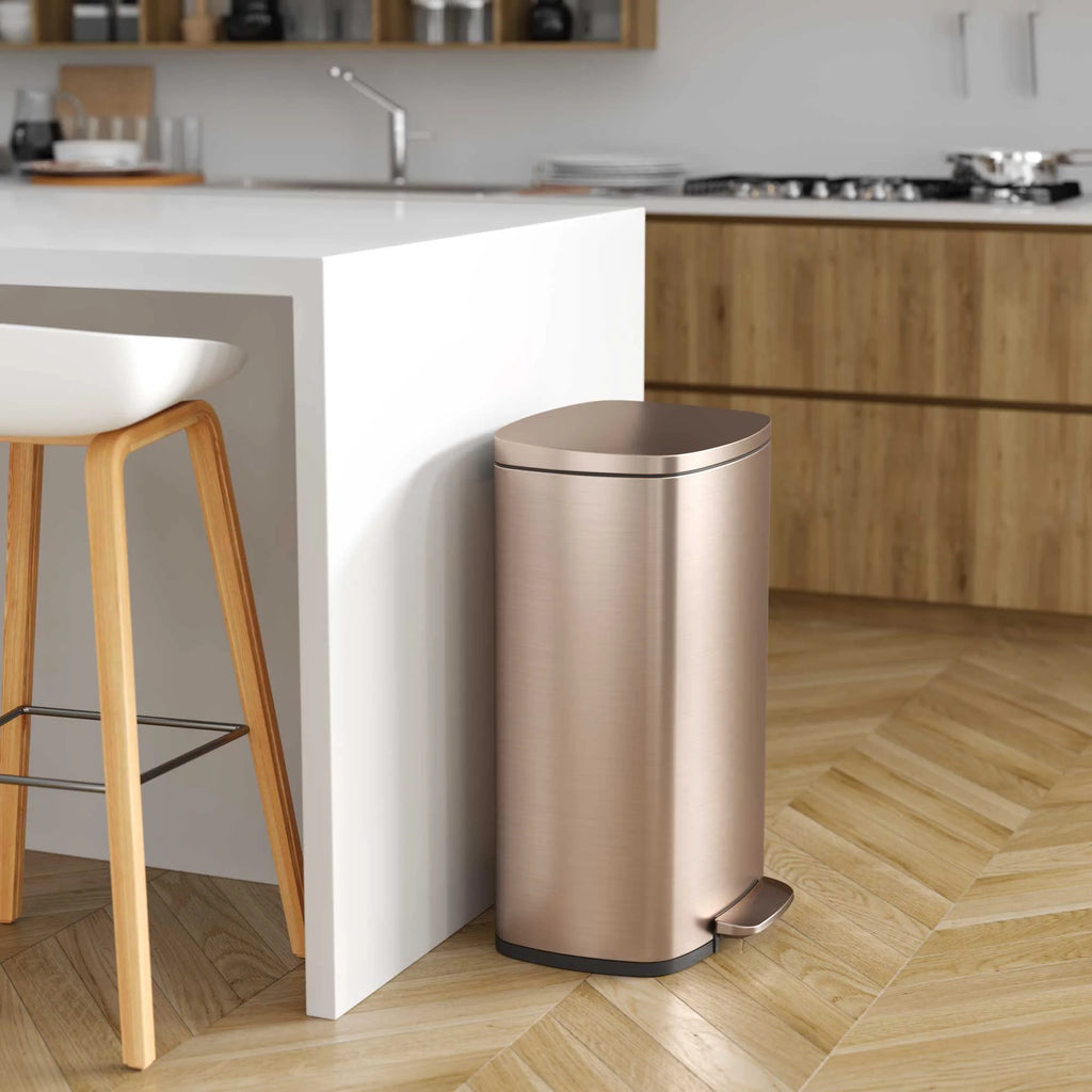 iTouchless SoftStep Stainless Steel Indoor Step Trash Can with Lid 13.2 Gallon Silver (PC13RSS)