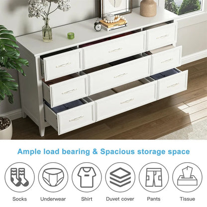 Kadyn Modern 6 Drawer Dresser Wood Cabinet,Dresser for Bedroom, Kitchen Storage Cabinet with Drawers, Chest of Drawers(Black)