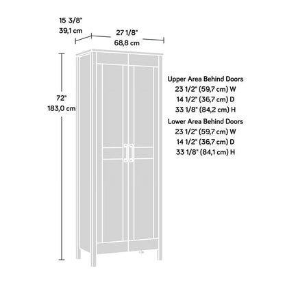 Sauder Two-Door Storage Cabinet, White Finish
