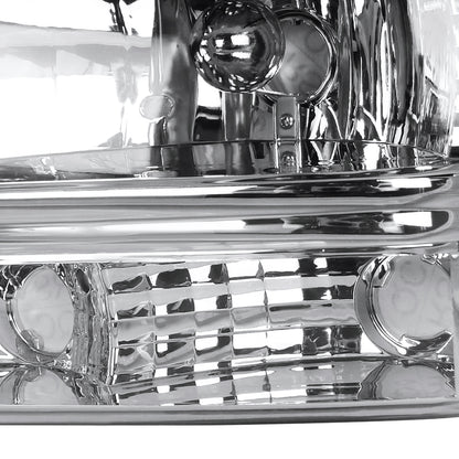 Spec-D Tuning Chrome Crystal Headlights + Tail Brake Lamps for 1997-2004 Dodge Dakota Left + Right Pair