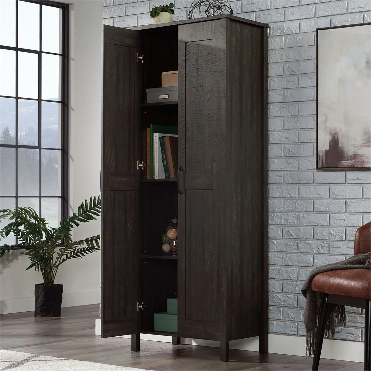 Sauder Two-Door Storage Cabinet, White Finish